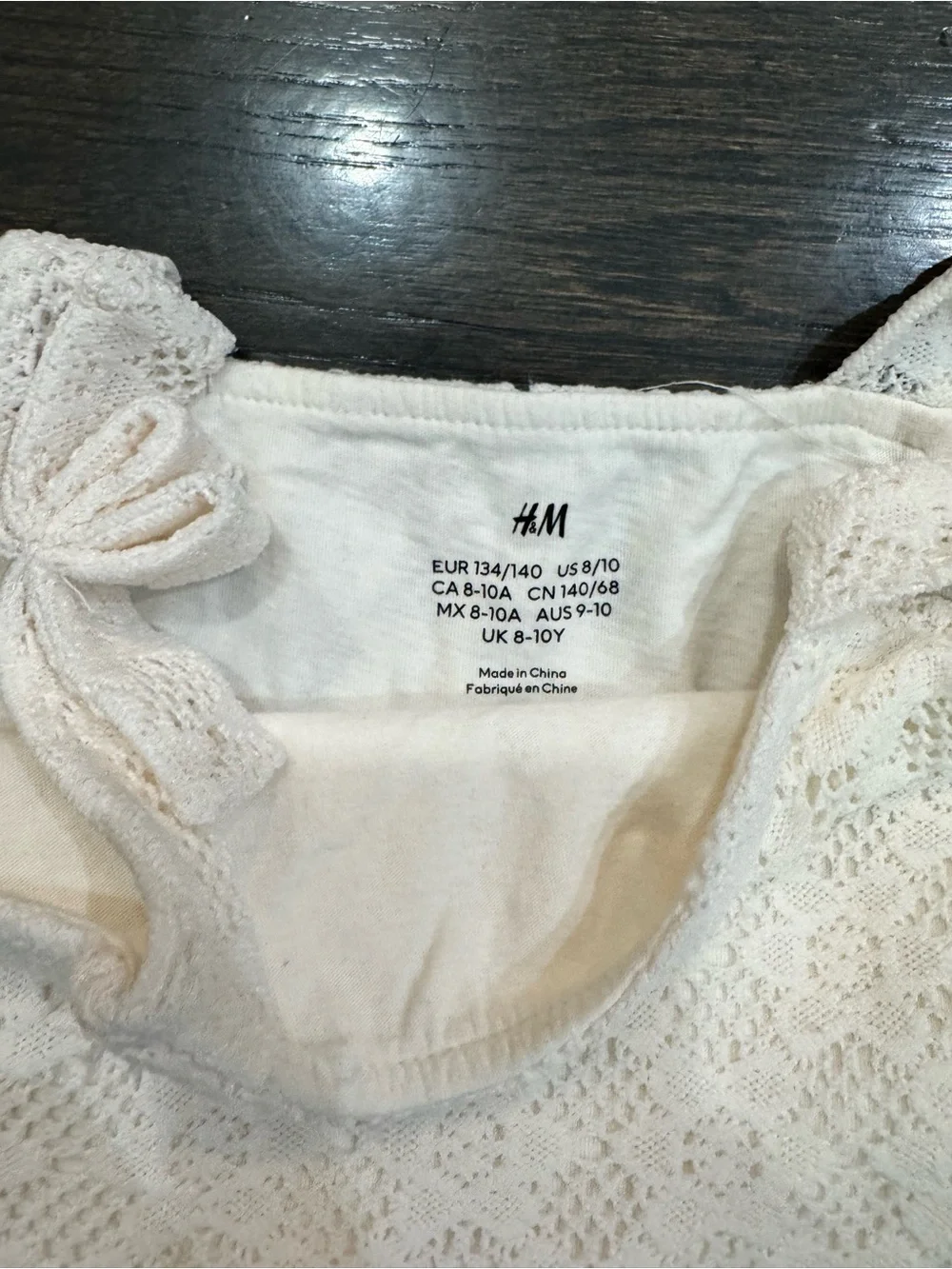 H&M Girls Lace Camisole & Shorts Set-Cream